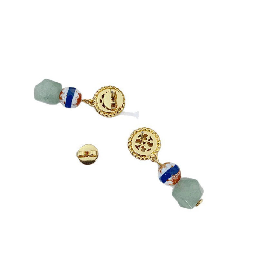Tory Burch Rhinestone Letter Earrings - Picture 5 of 6